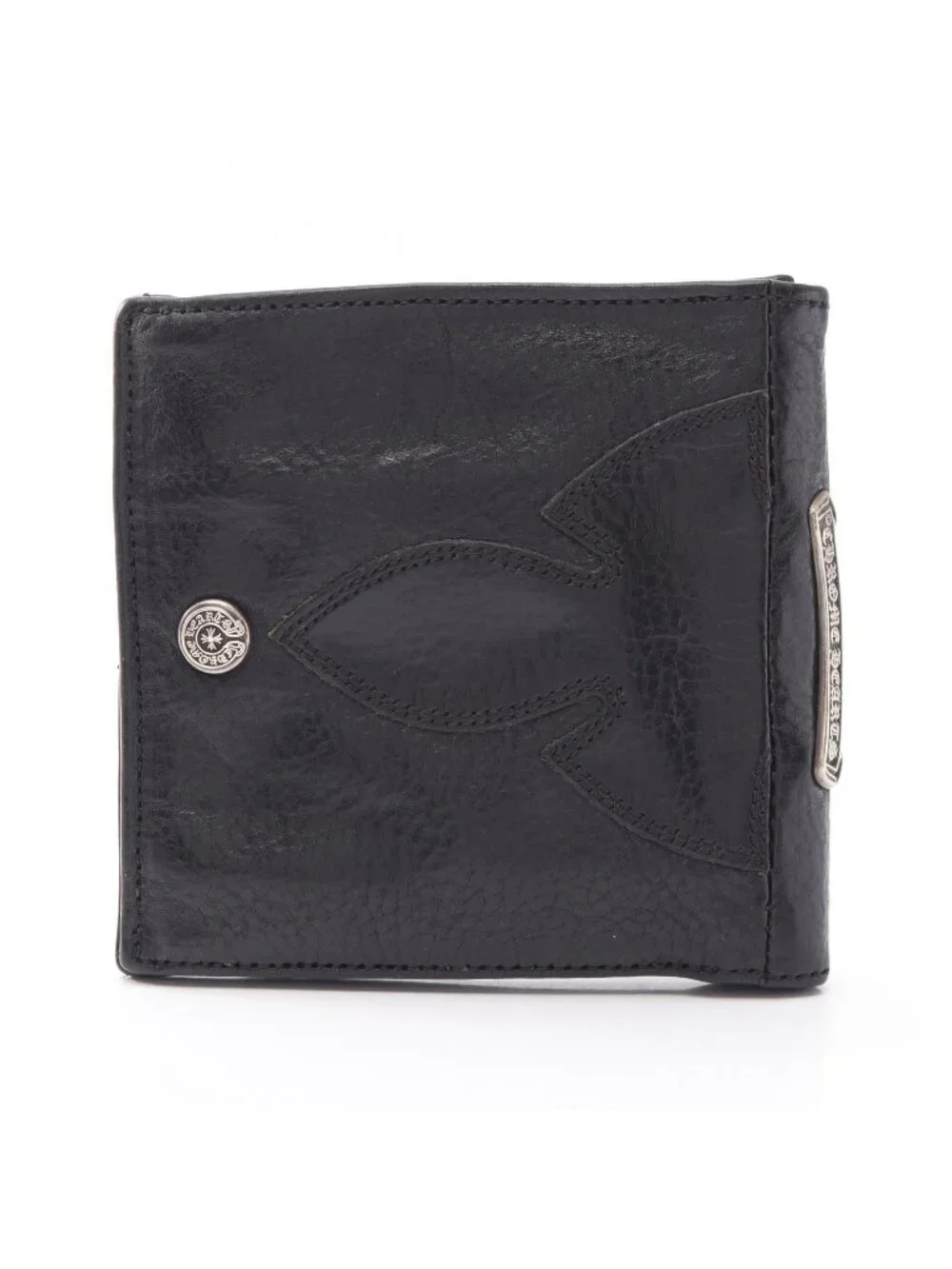 Chrome Hearts Bifold Wallet Cashing in Flare Ani Horse Shoe Button Leather